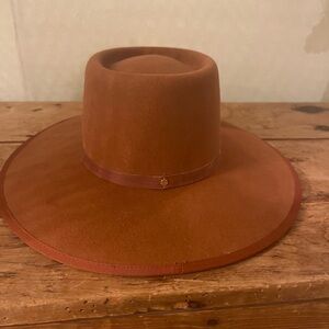 Wyeth by Todd Magill boater hat in rust 100% wool